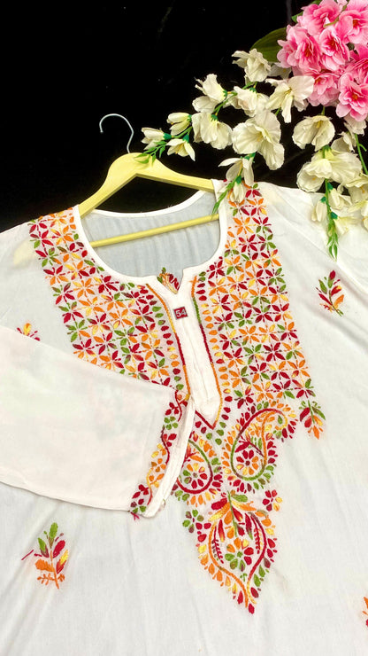 WHITE MULTI KURTI